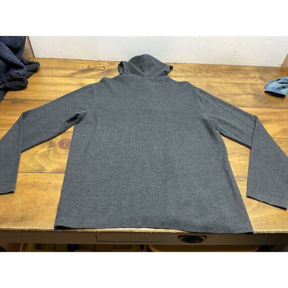 Mizzen+Main Performance Menswear Drawstring Button Up Soft Hoodie Black Large - Picture 8 of 8